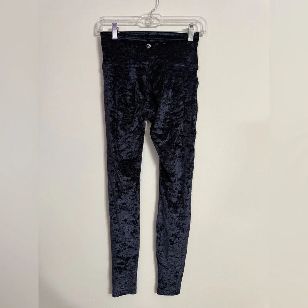 Lululemon Align Super High Rise Pant 28" Crushed Velvet Black Womens Size 6 - Picture 7 of 7